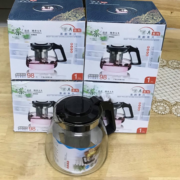 Bình lọc trà thủy tinh chịu nhiệt 700ml