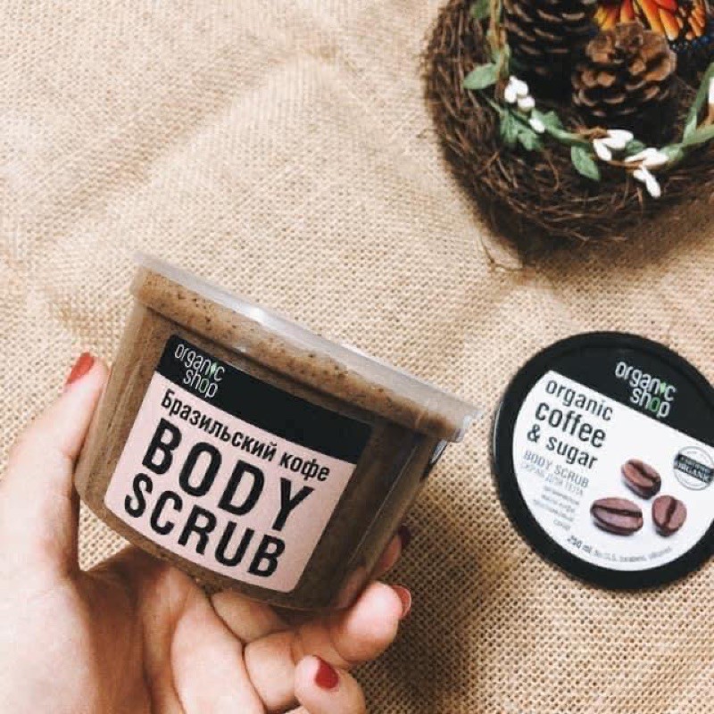 Tẩy Tế Bào Chết Toàn Thân Organic Shop Organic Coffee &amp; Sugar Body Scrub 250ml Chính Hãng Nga