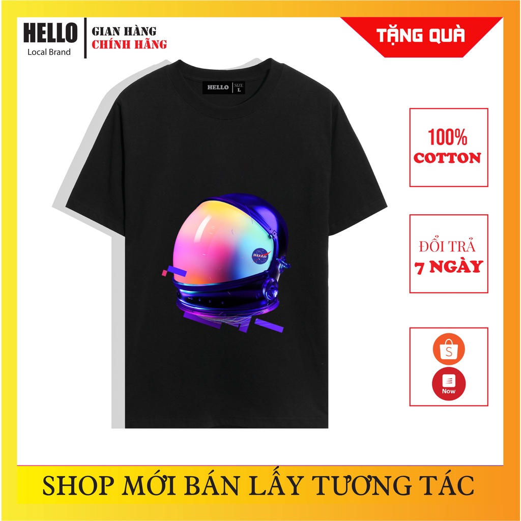 Áo thun tay lỡ nam nữ, Áo phông unisex form rộng chất cotton mát mịn thấm hút mồ hôi in hình Hello BAUGASM Nasa_Ap54