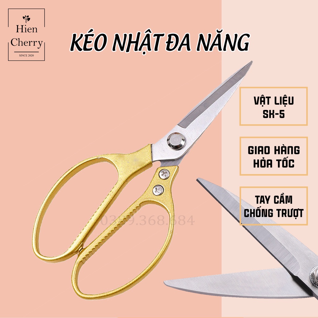 Kéo cắt gà xuất Nhật, kéo SK5 làm bếp đa năng, vật liệu thép SK5 siêu sắc, bền, tay cầm chống trượt