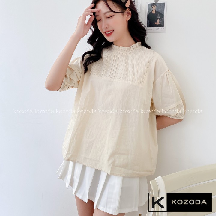 Áo Sơ Mi Kiểu Nữ Màu Trắng đẹp ngắn tay phong cách ulzzang vintage hàn quốc cao cấp họa tiết ren kozoda SM20