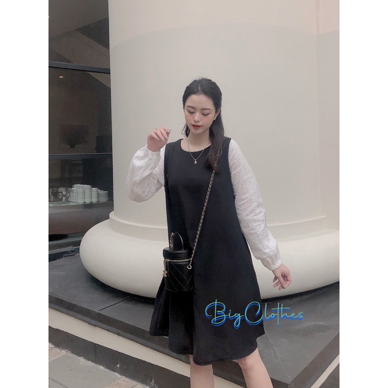 Đầm váy bigsize BigClothes thiết kế tay bồng ren dáng công sở BC021