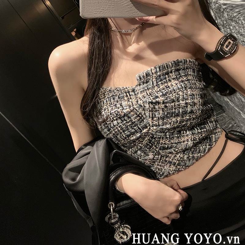 HUANG YOYO Áo Ống Xếp Ly Chất Liệu Vải Tuýt Mỏng Nhẹ Thời Trang Mùa Hè Phong Cách Hàn Quốc Cho Nữ