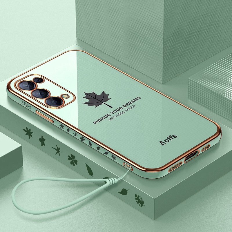 ốp lưng điện thoại mạ sang trọng tương thích với Cho OPPO A95 A92 A93 A74 A54 A53 A16 A15 A15S A12 A12E  A9 A9 2020 A5 2020 A5S A3S F11 Vỏ silicon mềm TPU có dây buộc case