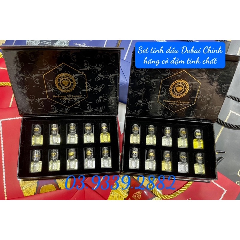 Set mini tinh dầu Dubai 10 chai chính hãng - set mini Dubai 5chai