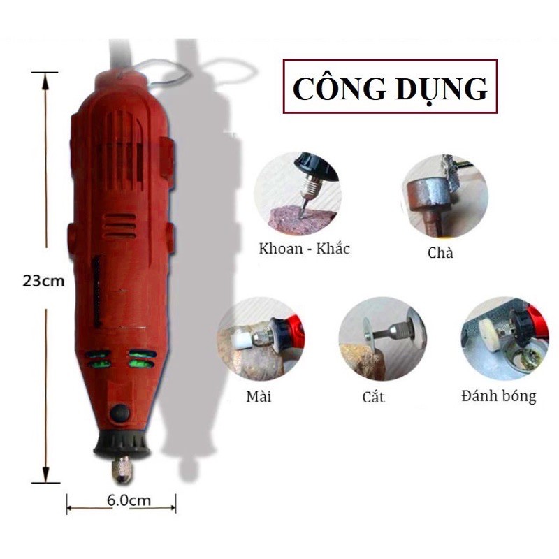 Máy khoan mài cắt mini đa năng Acz--6058 180w (6 tốc độ 100 chi tiết)