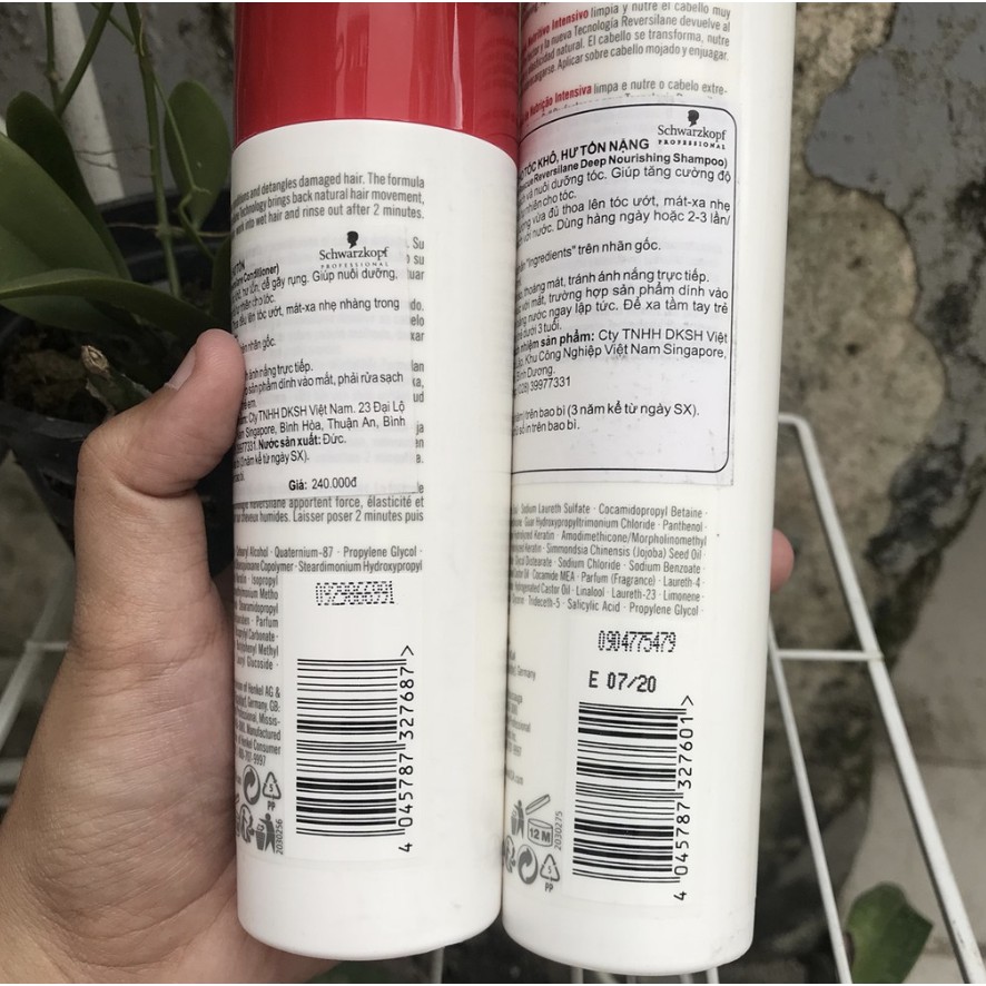 Dầu Gội Xả Schwarzkopf BC Repair Rescue chăm sóc tóc hư tổn 250ml/200ml