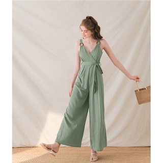 Jumpsuit dài 2 dây nối vòng gỗ nữ Air Space 2021811017