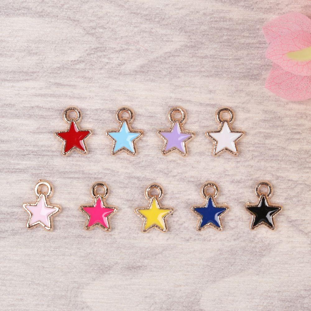 KAREN Set 50 Mặt Dây Chuyền Hình Ngôi Sao Tráng Men Màu Kẹo Ngọt Thời Trang