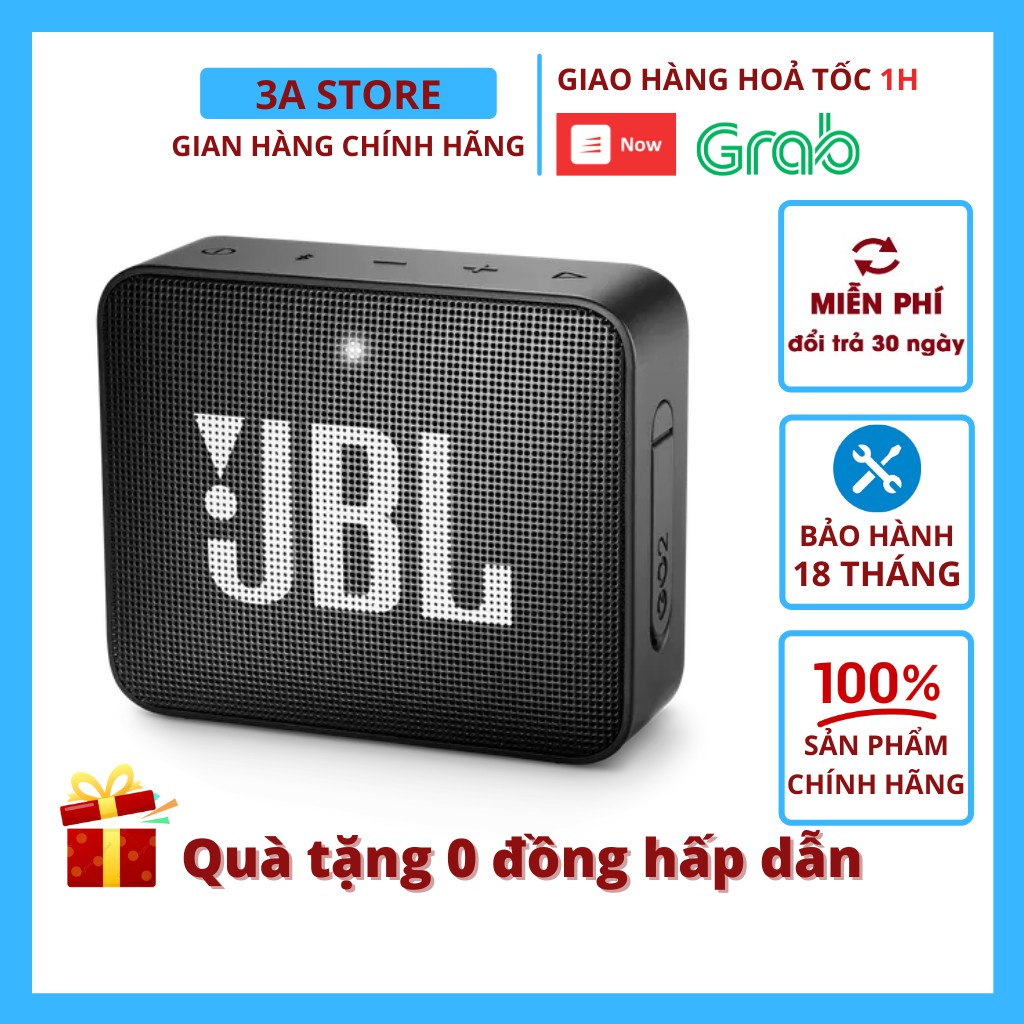 Loa Bluetooth JBL Go 2 - 3.1W, FULLBOX NEW 100%, Chống nước tiêu chuẩn IPX7