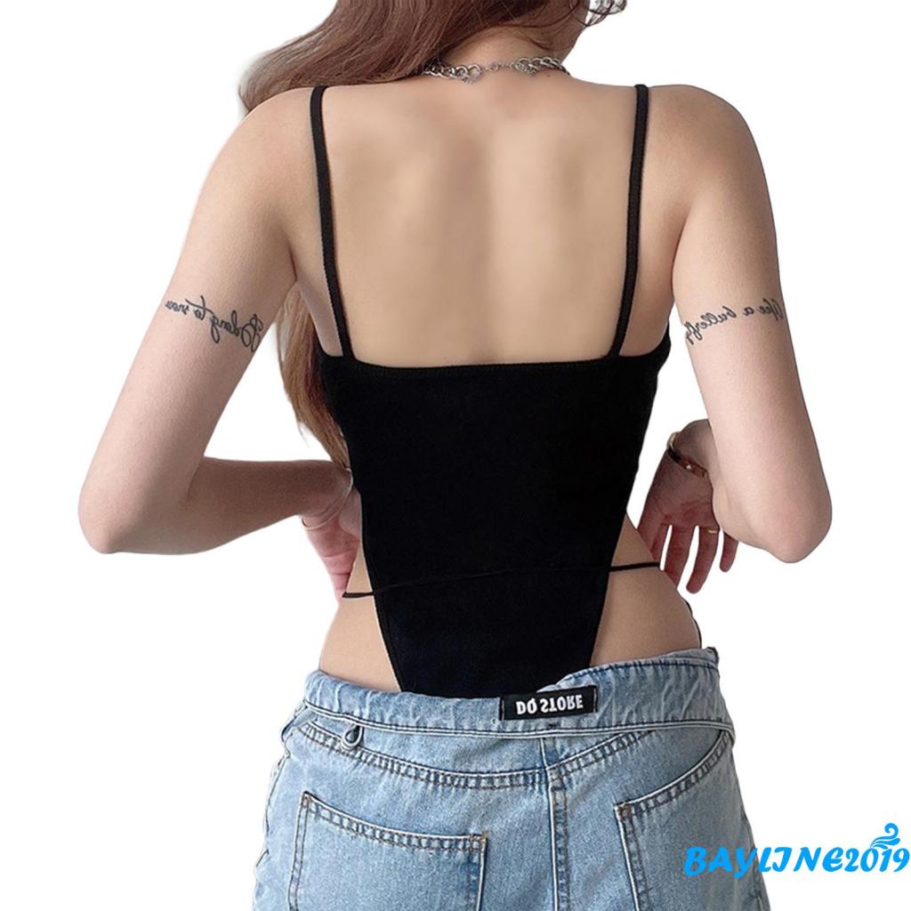 Bộ áo liền quần cổ chữ U không tay màu sắc đơn giản thời trang mùa hè dành cho nữ