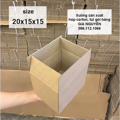 Set 20 hộp đóng gói hàng carton 20x15x15, thùng bìa cứng đóng hàng Gia Nguyễn