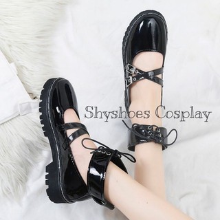 (Có Sẵn+Ảnh Thật) Giày Lolita Mary Jane phiên bản phối dây nơ mới 2020 đế cao 3cm| giày búp bê học sinh nhật bản| NUMSSP