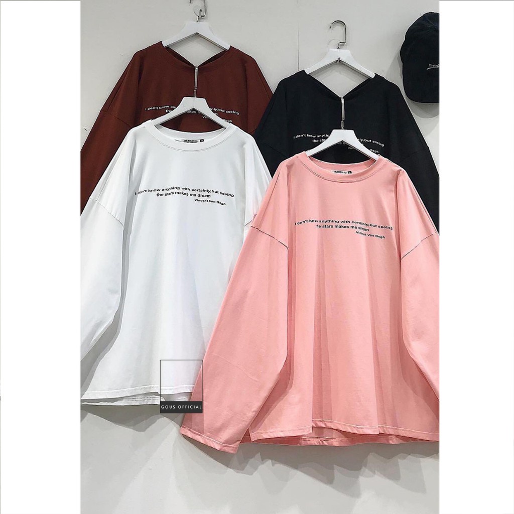 Áo Phông Dài Tay Nữ Unisex Phông Nhiều Màu VVG Chất Liệu Cotton Phong Cách Trẻ Trung Năng Động - 1807 Gous Official