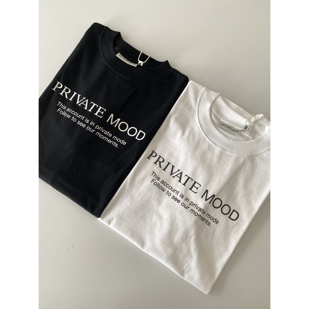 Áo thun PRIVATE MOOD® Letter Basic Logo Black/White | BigBuy360 - bigbuy360.vn