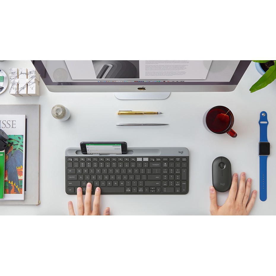 Bàn phím Logitech K580 Slim Multi device - Kết nối đa thiết bị, bluetooth, USB Unifying - Chính hãng