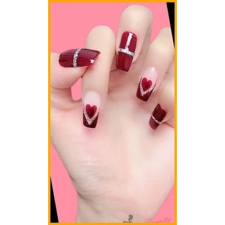 Nailbox tết, màu đỏ form inbox