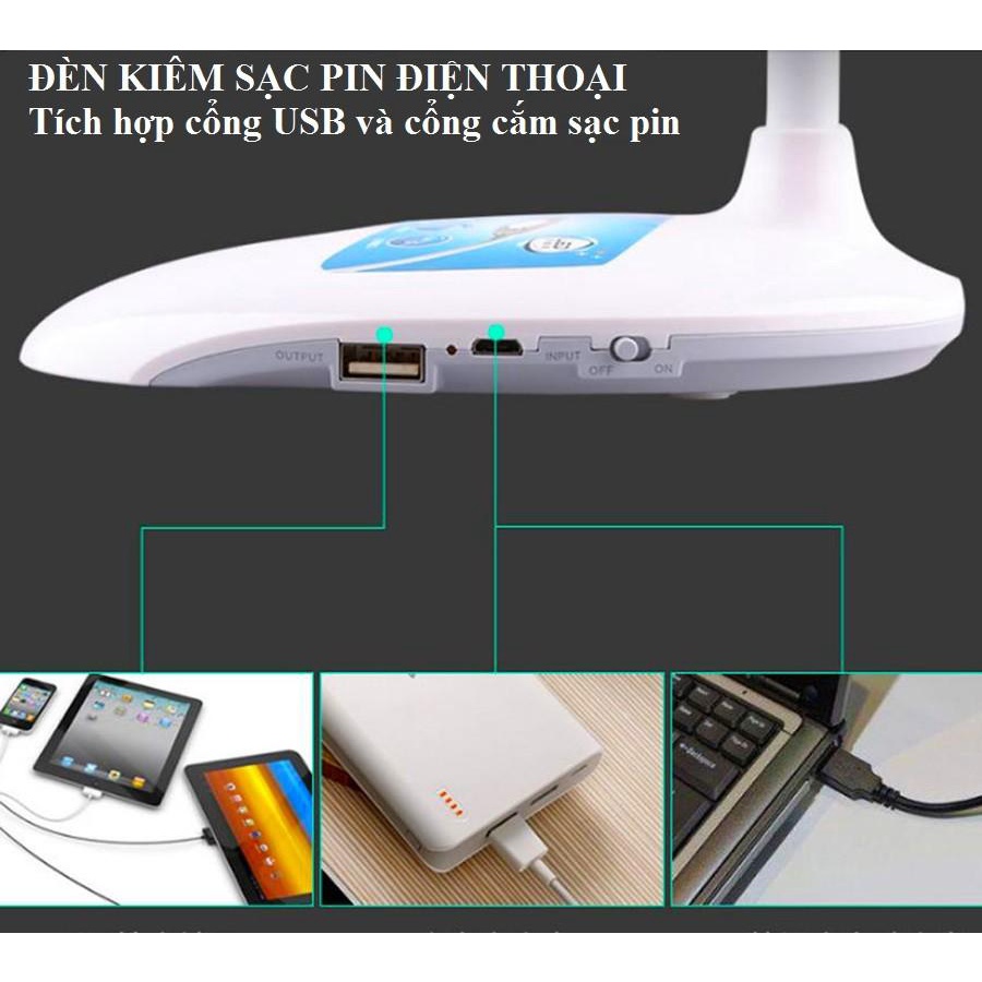 Mua đèn học chống cận cho bé - Đèn led cảm ứng usb -  Đèn Led để bàn thông minh KM-S603. Đèn bàn bảo vệ thị lực