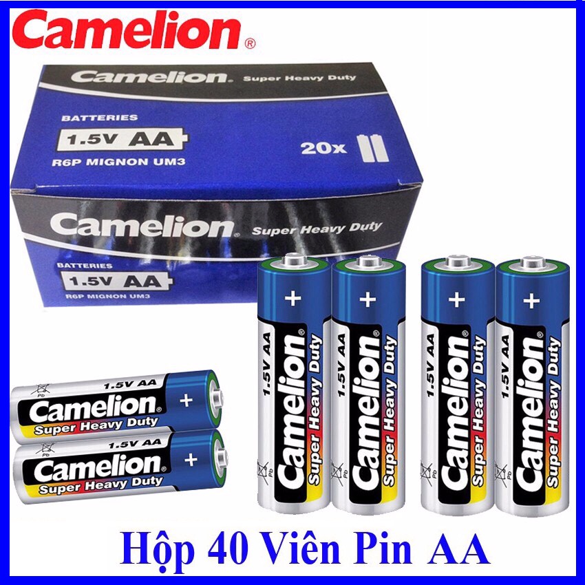 Hộp 40 Viên Pin Tiểu AA (2A) Camelion Super Heavy Duty Battery 1.5V