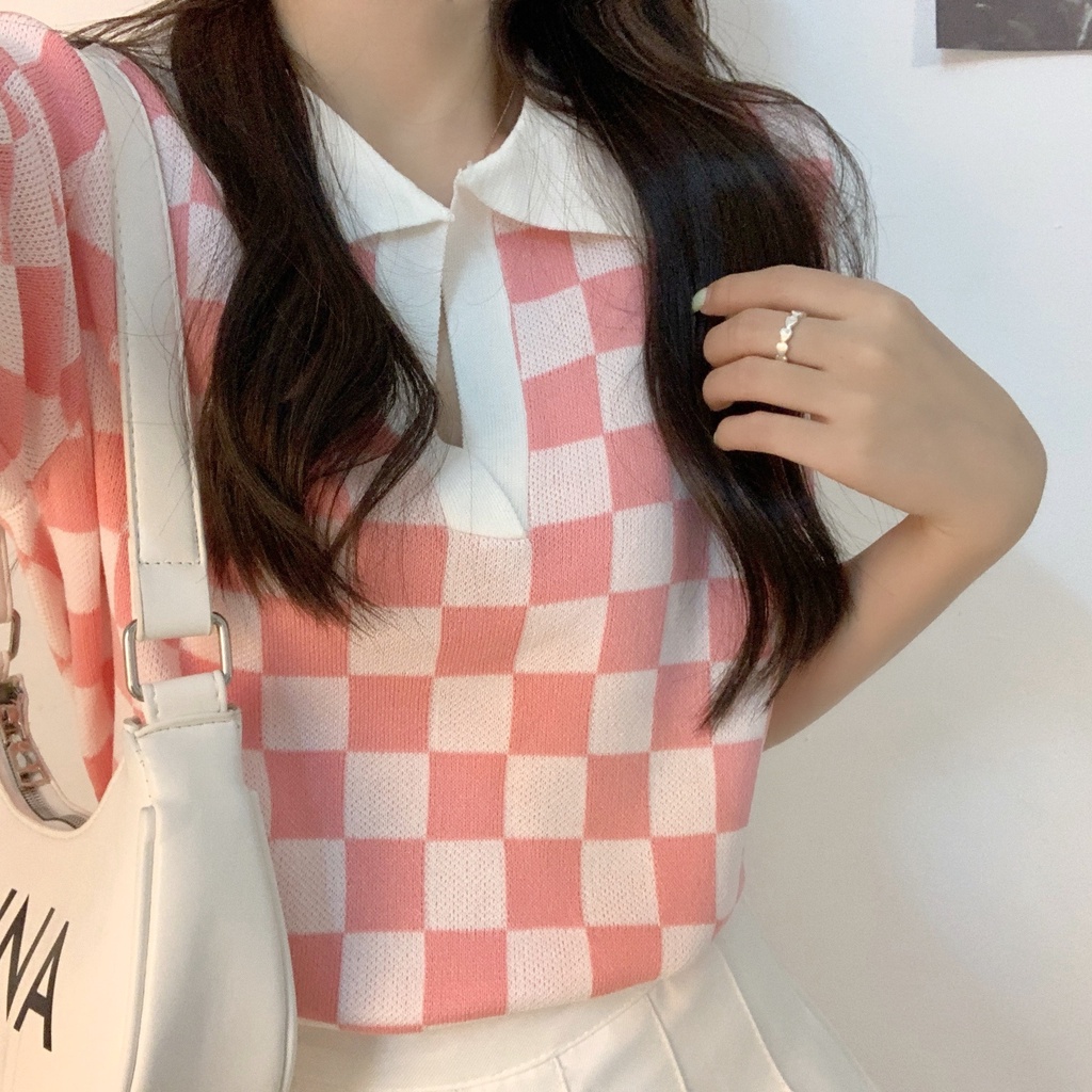 Áo thun polo ZHELIHANGFEI dệt kim tay ngắn thiết kế cỡ nhỏ trẻ trung thời trang