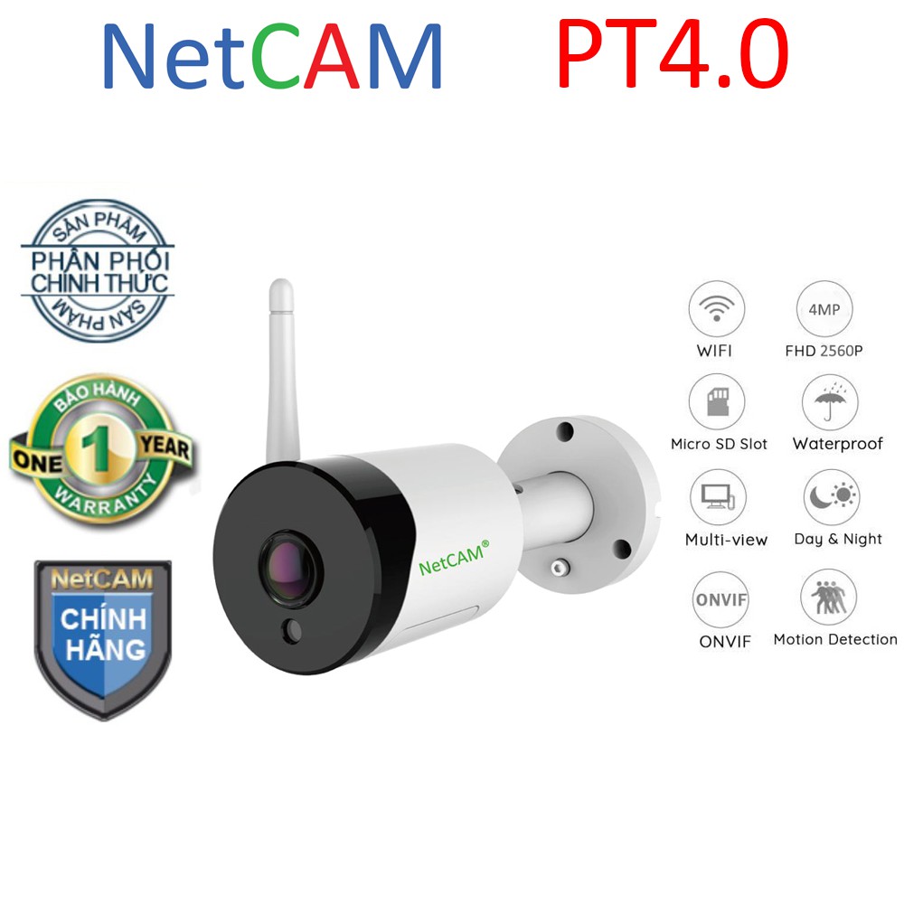 Camera IP Wifi Ngoài Trời NetCAM PT4.0 (4MP) Quay Toàn Cảnh 180º - Hãng Phân Phối Chính Thức