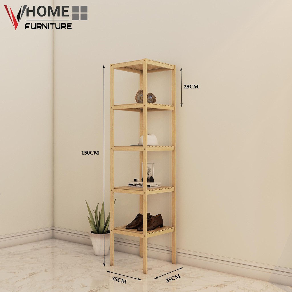 Tủ Vuông Đa Năng Gỗ Thông - SHELF 5F Nội Thất Lắp Ráp-VHOME Furniture