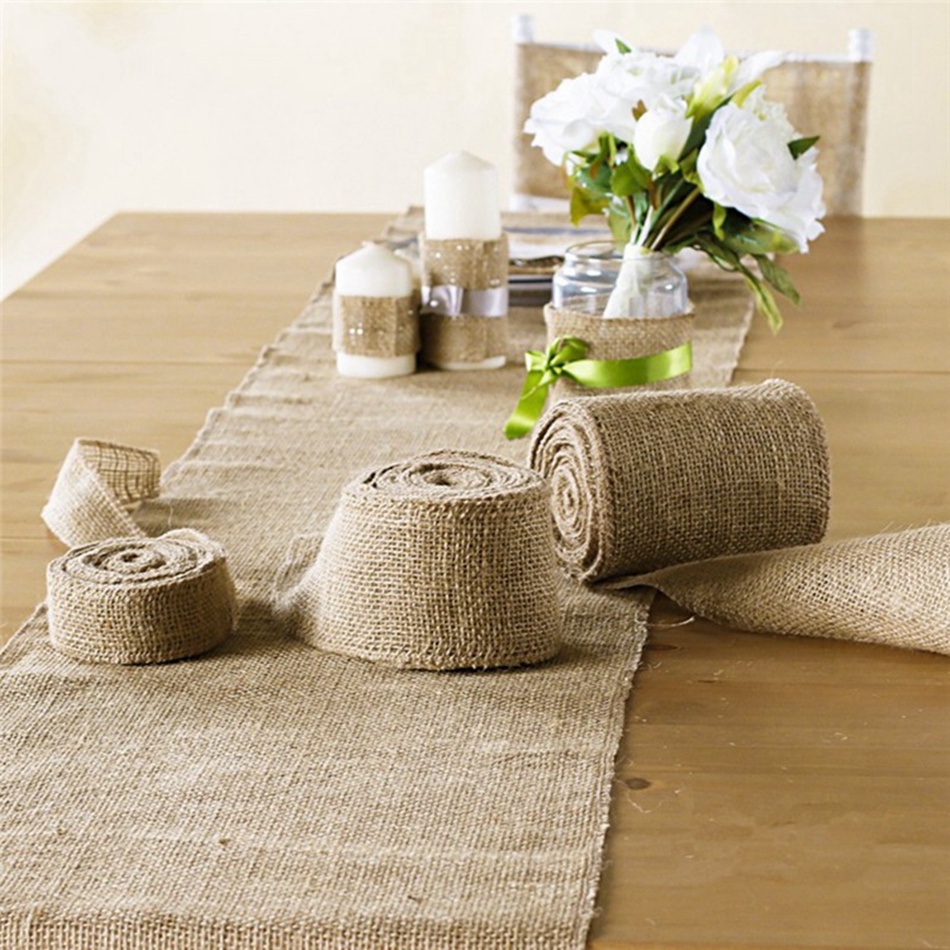 Cuộn Dây Đay Phối Ren Tự Nhiên Dùng Trang Trí Nhà Cửa / Tiệc Cưới / Giáng Sinh diy