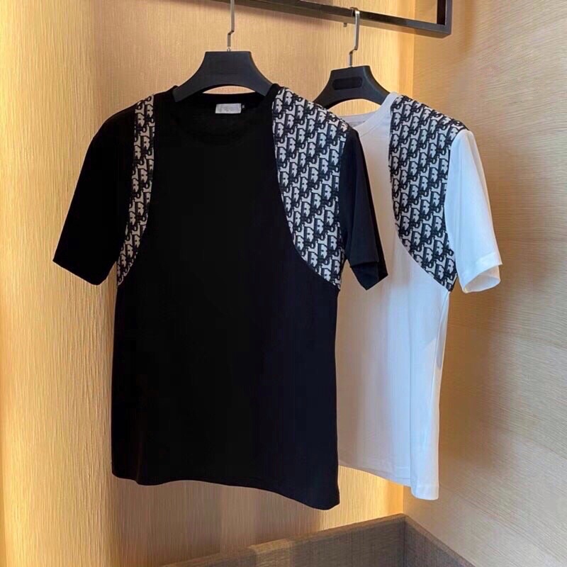 Áo thun nam nữ, áo phông tay lỡ unisex phối vai di.or chất cotton mềm mịn