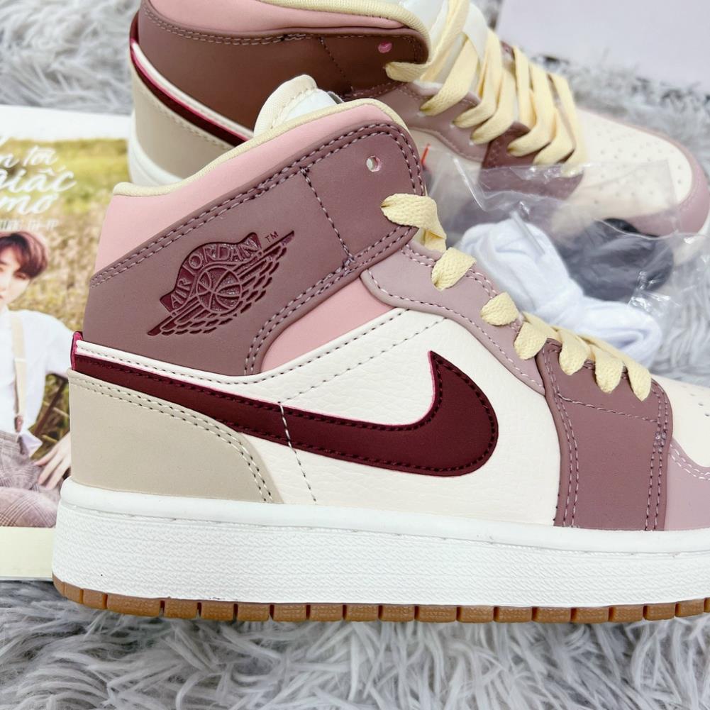 Giày Jordan 1 low dark pony hồng mận cổ cao bản cao cấp 1-1 trung full phụ kiện