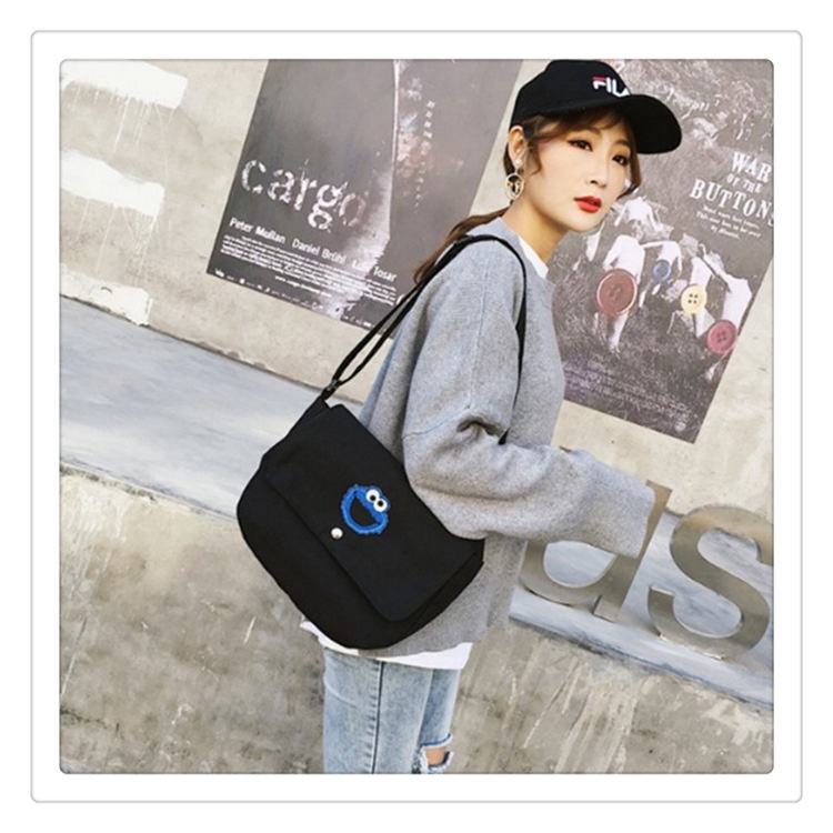 Ba Lô Du Lịch Vải Canvas Họa Tiết Hoạt Hình Phong Cách Hàn Quốc Mới Cho Nữ