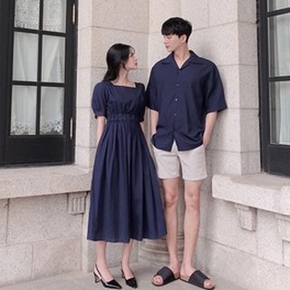 SET ĐỒ ĐÔI NAM NỮ ĐẸP COUPLE TINA SET ĐỒ CẶP NAM NỮ ĐẸP MÀU XANH THAN THEO PHONG CÁCH HÀN QUỐC SIÊU XINH