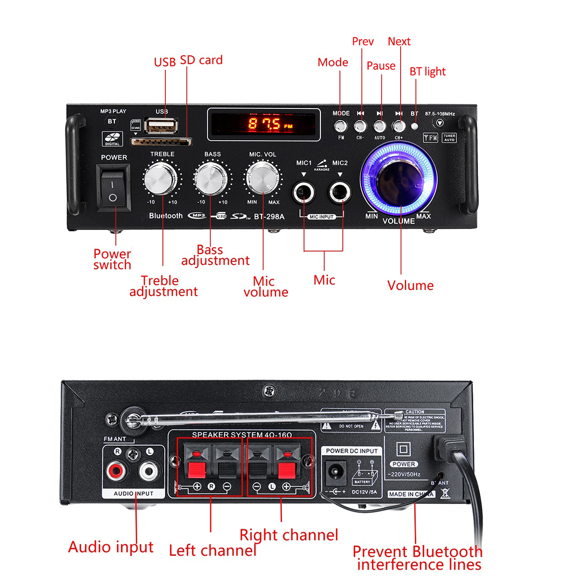 Amly Mini Bluetooth BT-298A Phiên Bản Cao Cấp, Chức Năng Đa Dạng