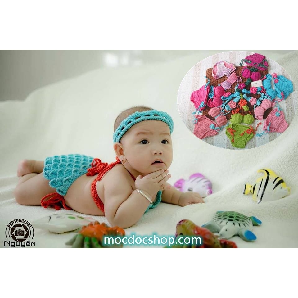 Bikini len cho bé gái chụp hình 0-12 tháng
