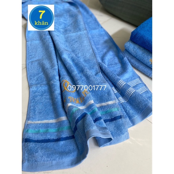 Khăn tắm size vừa và lớn 100% cotton Tông xanh Tươi mát - 50x100/60x120cm