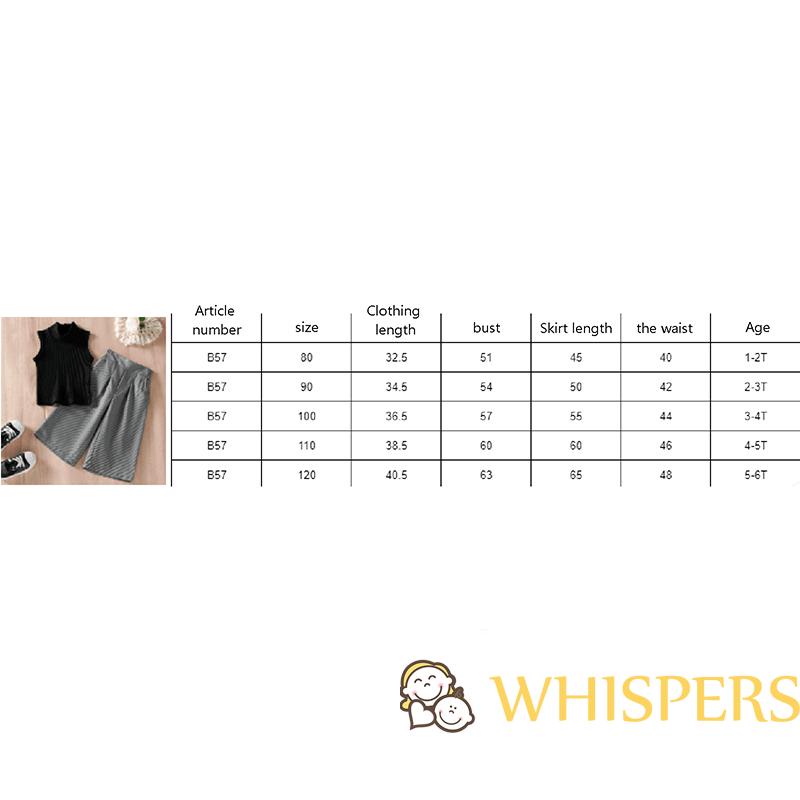 WHISPERS-Baby Girl´s Suit Sleeveless High Neck Tops + Stripe High Waist Wide-Leg Pants