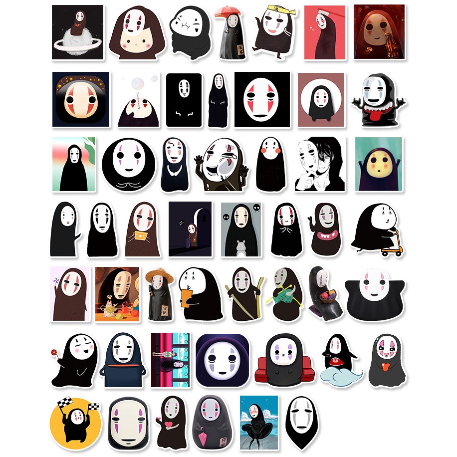 [Set 50 Cái] Sticker in hình vô diện dễ thương dán trang trí laptop, mũ nón bảo hiểm, vali, xe ga, ván trượt - DB.012 | BigBuy360 - bigbuy360.vn