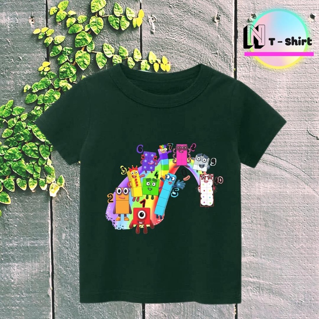 Áo thun cho bé trai và bé gái in hình hoạt hình Number Blocks dễ thương, chất liệu cotton mềm mịn thoáng mát NTShirt 07
