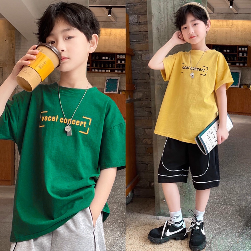 Set quần áo bé trai từ 15-45kg, đồ bộ bé trai 4-14 tuổi vocal nam tính, quần áo trẻ em mùa hè thoáng mát,hàng may kĩ