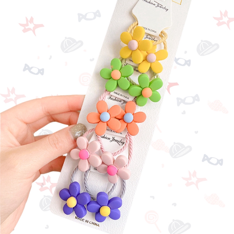 Set 10 Dây Buộc Tóc Cute Siêu Xinh Cho Bé Gái Dải tóc cô gái duỗi cao