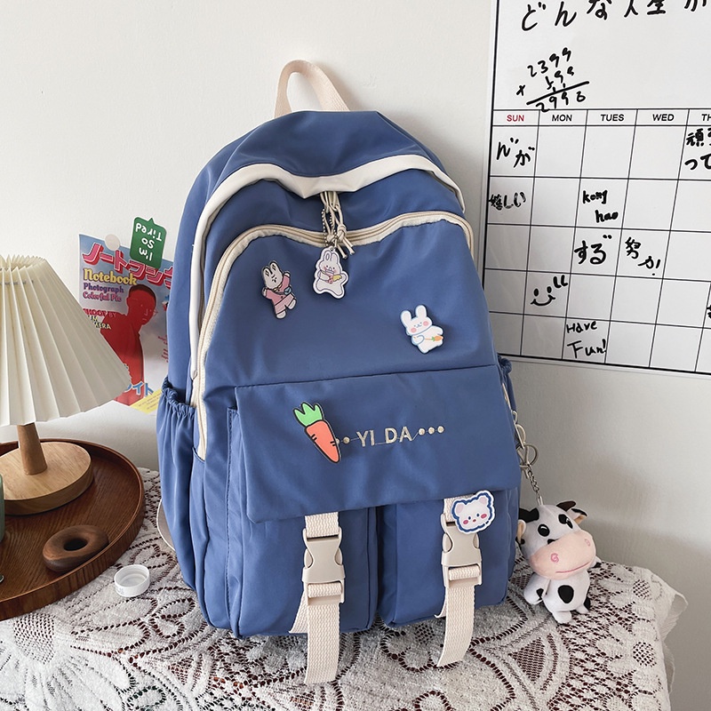 Ba Lô Đi Học Sức Chứa Lớn Phong Cách Harajuku Nhật Bản Đơn Giản Mới Cho Nữ