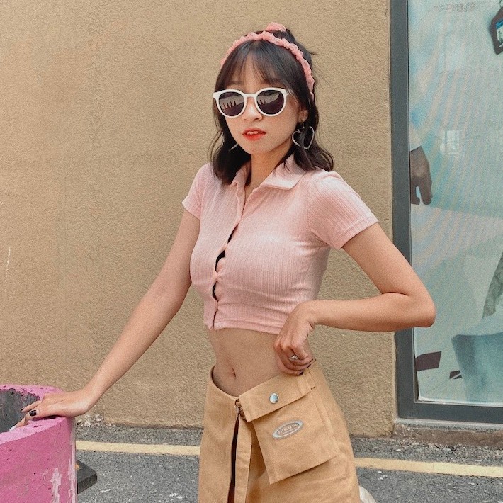 Usthebasic - Áo Polo Croptop tay ngắn V.2