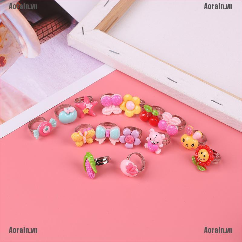 MT 10Pcs Adjustable cartoon rings party favors kids toy NY