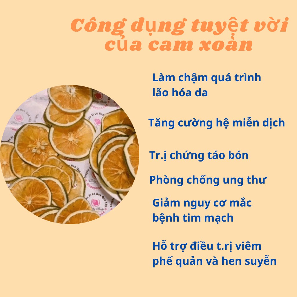 Cam xoàn thái lát sấy lạnh - Trọng lượng 500 gram - Hàng loại 1