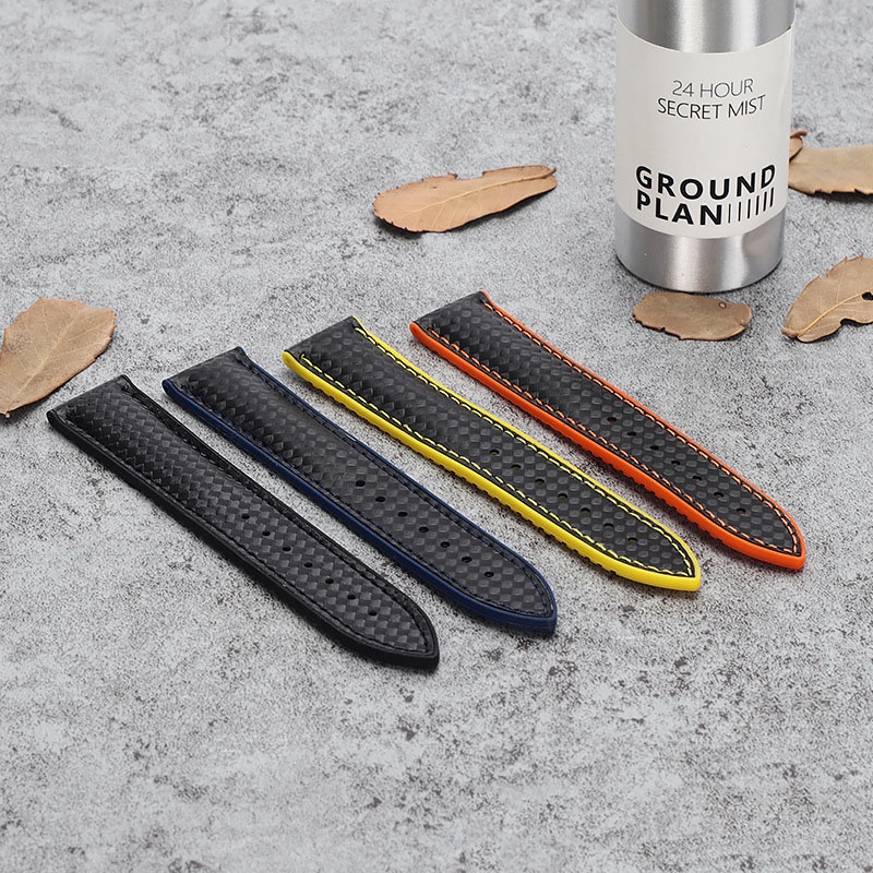 Dây Đeo Đồng Hồ Bằng Da Bò + Silicon 18mm 20mm 22mm 24mm