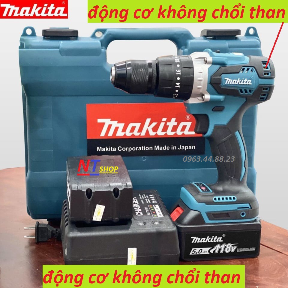 Máy Khoan pin đầu Kẹp 13mm -khoan pin Makita - không chổi than