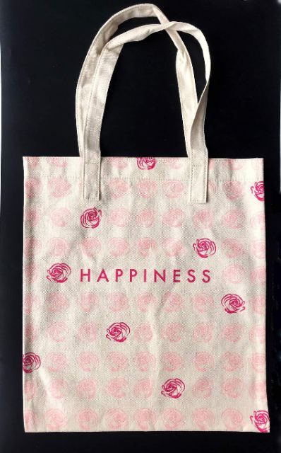 Túi tote bag Lancome happiness họa tiết hoa hồng