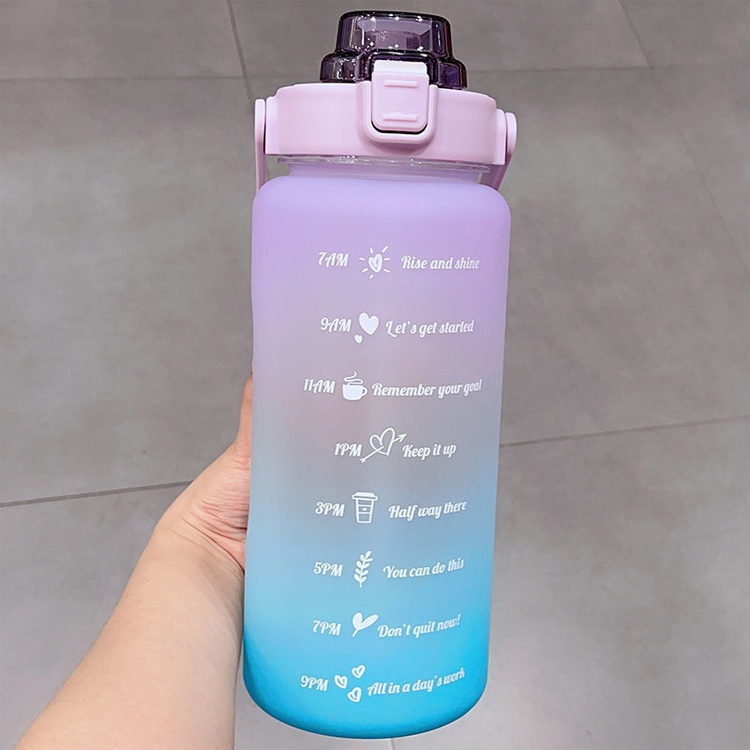 Bình nước thể thao tập gym, bình nước 2l có vạch chia nhắc nhở uống nước