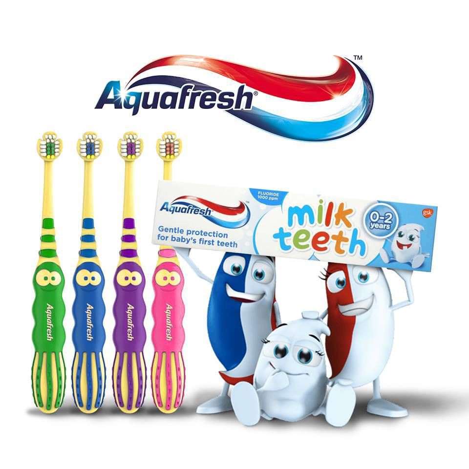 Bàn chải AQUAFRESH - Milk Teeth 0-2 Years (Bàn Chải Em Bé 0-2 Tuổi - Các Màu)