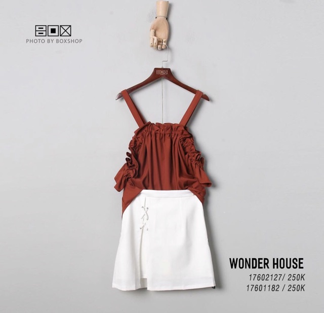 Wonderhouse.sg Red Shoulder Top