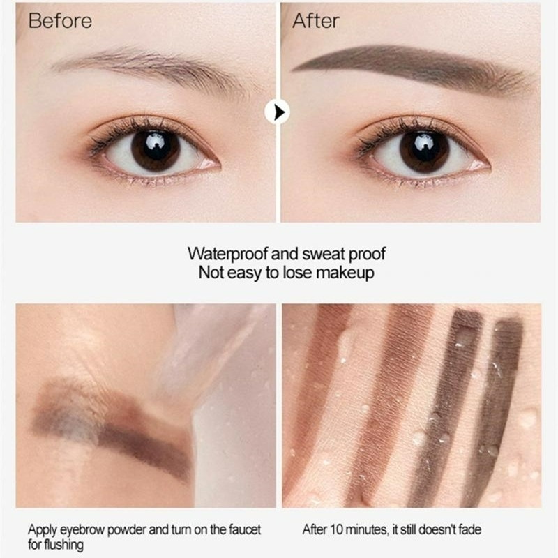 Bảng Phấn Kẻ Lông Mày Ba Tầng Màu Sắc Nhẹ Nhàng Chống Thấm Nước Và Mồ Hôi